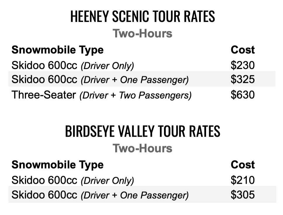Snowmobile Rates_25-26_Beginner